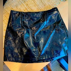 Navy pleather mini skirt with lining. Medium abercrombie and Fitch